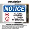 Signmission No Food Or Drink Allowed No Smoking Sign, Vinyl Decal, 7in W x 5in L, 2PK OS-2PACK-NS-D-57-L-14576 - alternate 3